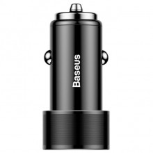 Автомобильное зарядное устройство Baseus Small Screw 3.4A Dual-USB iP Type-C (Black) TZXLD-B01